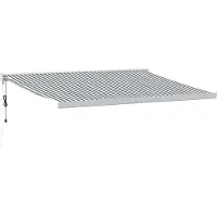 vidaXL Markise Einziehbar Anthrazit und Weiß 4x3 m Stoff und Aluminium