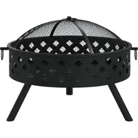 vidaXL Feuerschale mit Schürhaken 58 cm XXL Stahl