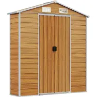 vidaXL Gerätehaus Hellbraun 191x385x198 cm Verzinkter Stahl