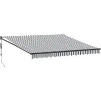 vidaXL Markise Einziehbar Anthrazit und Weiß 4x3 m Stoff und Aluminium