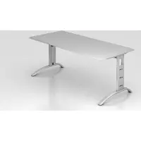 Hjh OFFICE PRO FARO 19 S - 180 x 80 Grau/Silber höhenverstellbar