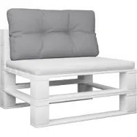 vidaXL Palettenkissen Palettenpolster Palettensofa Rückenkissen Grau Stoff