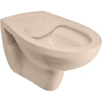 Calmwaters Spülrandloses Hänge WC in Beige-Bahamabeige, Wand WC Abgang waagerecht, Tiefspül WC ohne Spülrand, Tiefspüler wandhängend, Wandtoilette aus Sanitärkeramik in Beige, 08AB6146