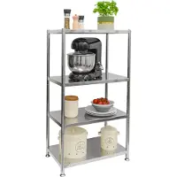 Shelfr 4 Ebenen Edelstahl Regal - 61x36x113 Schwerlastregal bis 60kg Metallregal Küche