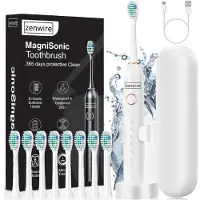 Zenwire Sonic Zahnbürste - Magnetisch - Elektrisch - für Erwachsene - für Kinder - Weiß - MagniSonic 506 - 6 Reinigungsprogramme