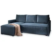 Masseno Ecksofa PERUSI mit Schlaffunktion L-Form, Sofa mit Bettkasten, Wohnzimmersofa, Couch, Soffa, Bettsofa, Couchgarnitur- Blau, POSO 05