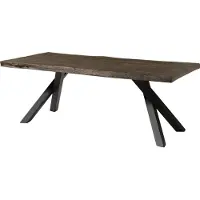 MASSIVMOEBEL24.DE MASSIVMOEBEL24 Baumtisch Mango 200x100x76 grau lackiert / A-Gestell anthrazit matt FREEFORM 5