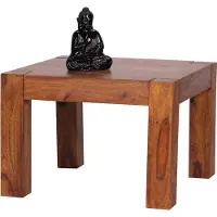 Wohnling Couchtisch Massiv-Holz Sheesham 60 cm breit Wohnzimmer-Tisch Design dunkel-braun Landhaus-Stil Beistelltisch