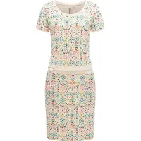 Ragwear Minikleid "Minikleid Baomi Print YOUMODO", Damen, Gr. XL, N-Gr, beige, Obermaterial: 100% Baumwolle CO., Kleider Minikleid