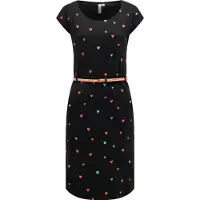 Ragwear Shirtkleid "Lilithe Hearts YOUMODO" Eingrifftaschen Sommerkleid mit Herzchen-Print und Flechtgürtel