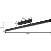 LUCANDE Smart Home Deckenlampe Mylosh , dimmbar, schwarz, für Wohn- / Esszimmer, Aluminium, Modern, Smart Home Deckenlampe