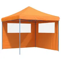 Syfax Partyzelt Faltbar Pop-Up mit 2 Seitenteilen Orange