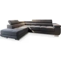 Masseno Ecksofa SELVA L-S mit Schlaffunktion L-Form, Sofa mit Bettkasten, Wohnzimmersofa, Couch, Soffa, Bettsofa, Couchgarnitur- Grau, MONOLITH 85