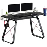 Yelloo GT10 GAMING Schreibtisch Gaming- und Lerntisch für Computer PC mit ergonomischem Design und Zubehörhalter von