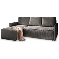 Masseno Ecksofa PERUSI mit Schlaffunktion L-Form, Sofa mit Bettkasten, Wohnzimmersofa, Couch, Soffa, Bettsofa, Couchgarnitur- Grau, POSO 34