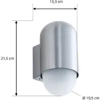LINDBY Pilva Außenwandleuchte, IP44, E27, Metall, aluminium - , Pilva, dimmbar, Metallisch, für Balkon, Aluminium, Modern