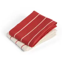 HAY – Outdoor Market Geschirrtuch – 2er-Set – Beige & Rot gestreift