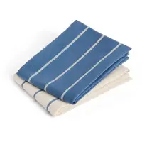 HAY – Outdoor Market Geschirrtuch – 2er-Set – Blau & Beige gestreift