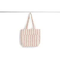 HAY - Outdoor Market Tote Bag - Medium - Beige mit Roter Streife
