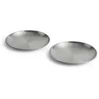 HAY – Outdoor Market Edelstahlteller Mittel – 2er-Set – Ø20 cm