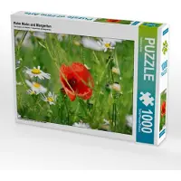 CALVENDO Puzzle Roter Mohn und Margeriten 1000 Teile Puzzle quer | 1000 Teile Lege-Größe 64x48cm Foto-Puzzle für glückliche Stunden