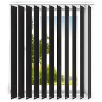 Time4blinds , Lamellenvorhang, Vertikaljalousie, Vorhang, Klassisch schwarz, 200x220cm