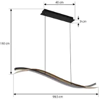 LUCANDE LED-Hängeleuchte Alevia, schwarz/gold, CCT