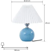 LINDBY Tischleuchte Kerimi, Keramik, blau, 29 cm