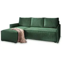 Masseno Ecksofa PERUSI mit Schlaffunktion L-Form, Sofa mit Bettkasten, Wohnzimmersofa, Couch, Soffa, Bettsofa, Couchgarnitur- Grün, POSO 14