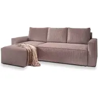 Masseno Ecksofa POTARO mit Schlaffunktion L-Form, Sofa mit Bettkasten, Wohnzimmersofa, Couch, Soffa, Bettsofa, Couchgarnitur- Lila, POSO 130