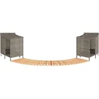 vidaXL Whirlpool-Umrandung Grau Poly Rattan und Massivholz Akazie