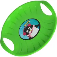 KOTARBAU Rutschteller 60 cm Popo Rutscher mit Griffen Schlitten für Kinder & Erwachsene Bob Schlitten Kinderschlitten Kunststoff Grün