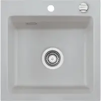 SYSTEMCERAM Flächenbündige Spüle KARA 51 F in TITAN mit Excenterbetätigung / ab Schrankbreite 50 cm / Einbauspüle