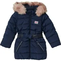 s.Oliver Steppjacke mit Kapuze mit Glitzergürtel und abnehmbarer Kapuze