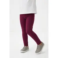 Happy girls Leggings , Mädchen, Gr. 110, N-Gr, lila (berry), Strick, Obermaterial: 60% Polyester, 35% Baumwolle, 5% Elasthan, unifarben, eng knöchellang, Hosen Leggings, wärmend und elastisch