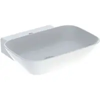 Geberit ONE Aufsatzwaschtisch Schalenform, 1 Hahnloch, ohne Überlauf, Abgang vertikal
