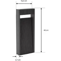 LUCANDE Tavion LED-Sockelleuchte, anthrazit, IP65, 40 cm - , Tavion, Schwarz, für Terrasse, Aluminium, Modern