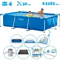 Intex Rechteckiger Frame Pool - 260x160x65 cm - 7-teilig SCB97