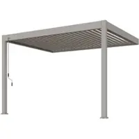 Weide Deluxe Wand-Pergola Voll-Aluminium 3x3,6m mit Lamellendach Ivory Sand