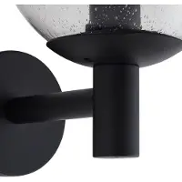 LINDBY Dangan Außenwandleuchte Ø 20 cm klar Glas - , Dangan, dimmbar, Schwarz, für Balkon, Glas, Modern