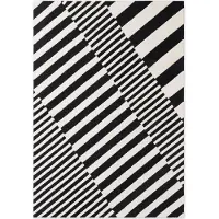 Elle Decoration Wollteppich "Flux" rechteckig 12 mm Höhe Wolle, Natur, Wohnzimmer, Schlafzimmer, Modern, Geometrisch, Streifen
