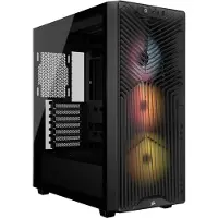 Corsair 3200D RS ARGB Mid-Tower PC Case - Smoke, Midi Tower, PC, Schwarz, Mini-ITX, micro ATX, ATX, Stahl, Gehärtetes Glas, Kunststoff, Multi