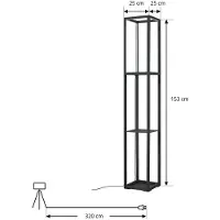 LINDBY LED-Stehleuchte Birta, Regal, 155 cm, schwarz, Metall