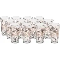 Bormioli Rocco Longdrinkglas "Longdrinkbecher 370 ml Latte Macchiato, 12 Stück" Coffee-Dekor, stapelbar, spülmaschinengeeignet