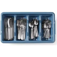 Hendi Besteck-Set mit Tablett,Blau,525x300x(H)95mm,Rechteckig