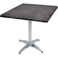 DELUKE Bistrotisch VIDOL 80x80cm Quadratisch Schwarz Holz Cafétisch Bartisch Gartentisch Outdoor-Esstisch