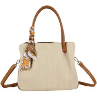 Gallantry Paris Gallantry, Damen Shopper Chevron Muster lange Henkel mit Tuch, Braun
