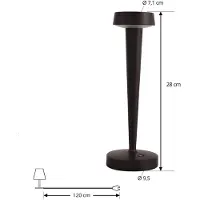 LUCANDE LED-Akku-Kerzenständer Lea, Vase, dunkelbraun, 28 cm