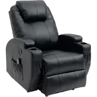 GIHAUVIA Elektrisch Massagesessel mit Massage Wärmefunktion Ruhesessel mit Becherhalter Fernbedienung und Seitentasche TV Sessel Liegeposition Schwarz