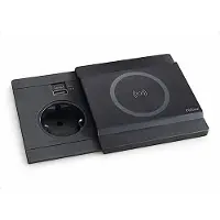 Schulte elektrotechnik EVOLine Circle80 mit Schiebedeckel DisQ, schwarz matt, eckig